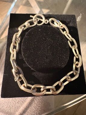 Sterling Silver Chain Link Bracelet - Silver